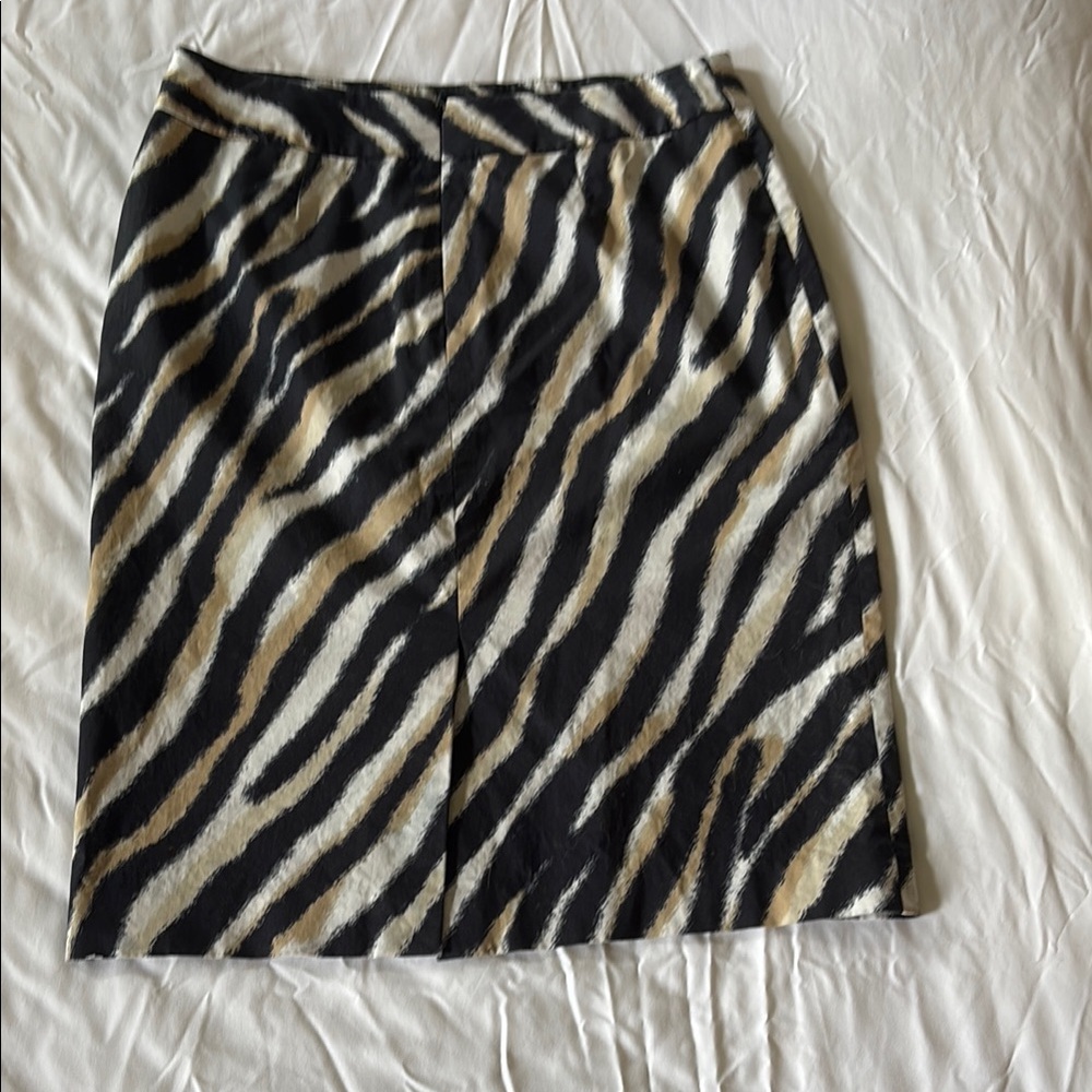 Talbots Black and Tan Midi Pencil Skirt - Picture 3 of 4
